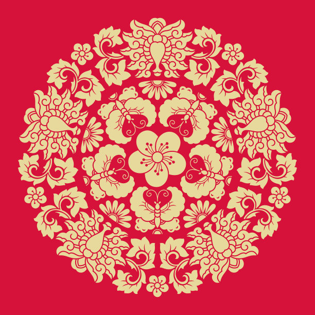 中式圆形装饰图案图片下载