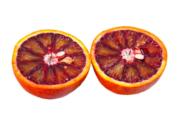 红橙色孤立在白色的背景下图片下载