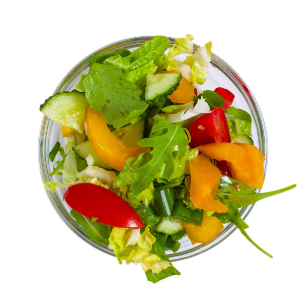 新鲜蔬菜沙拉盘，隔离图片下载