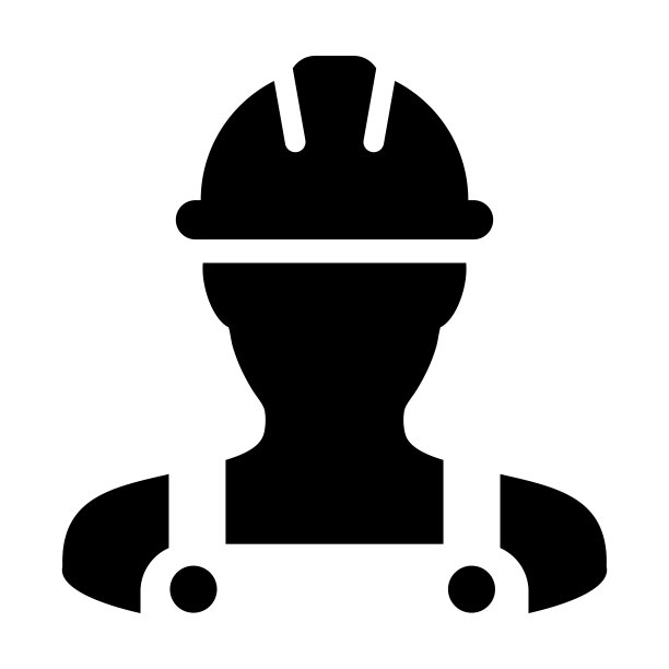 测量工人图标向量男性建筑服务人员侧面头像与安全帽头盔和夹克在象形象形图片下载