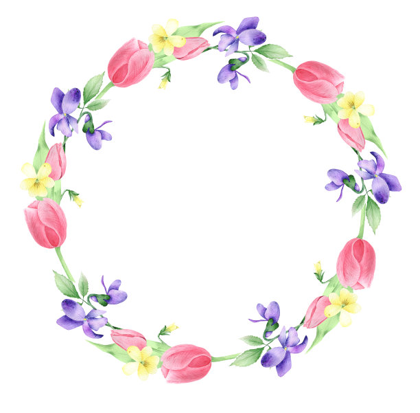 水彩春花素材图片