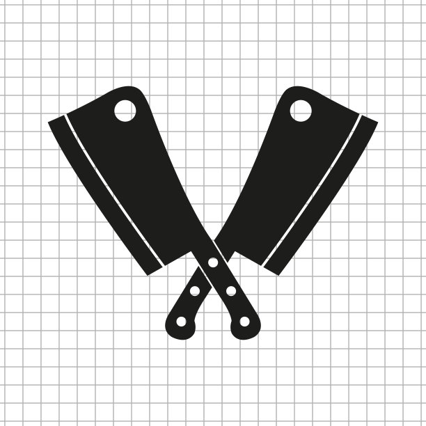 黑色矢量肉刀图标图片下载