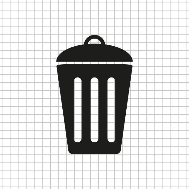黑色矢量垃圾桶图标图片下载