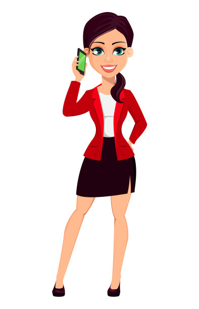 女商人卡通人物。漂亮的女人图片下载