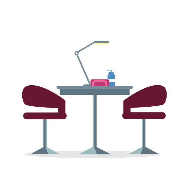 美容院、美甲房平面插图图片下载