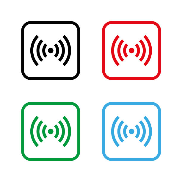 Wi-Fi - 彩色矢量图标图片下载
