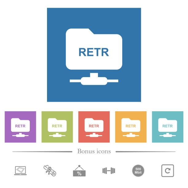 FTP检索文件的方形背景的白色图标图片下载