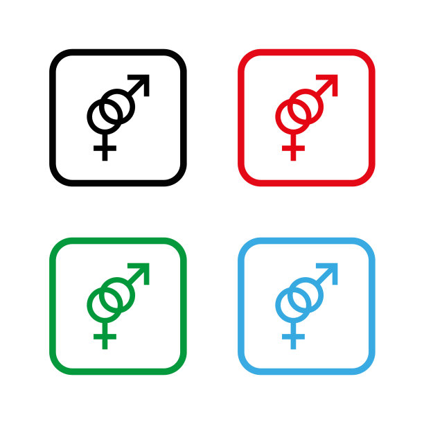男女彩色矢量图标图片下载