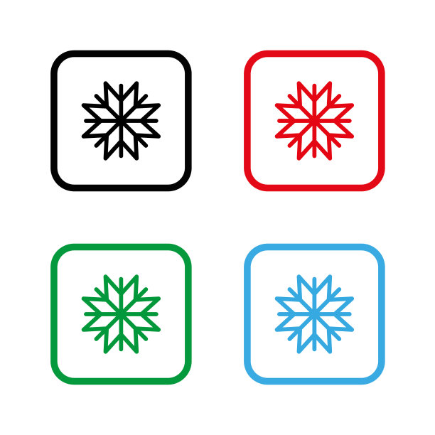 雪花彩色矢量图标图片下载