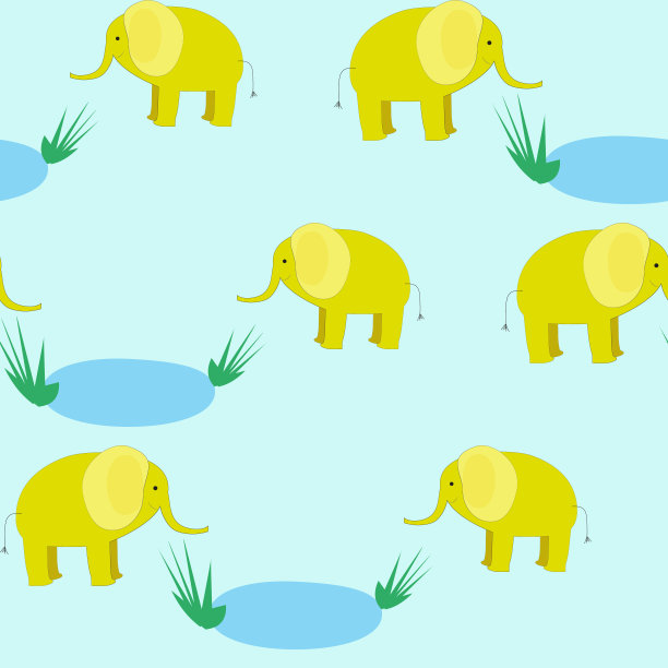 可爱的黄色大象图片下载