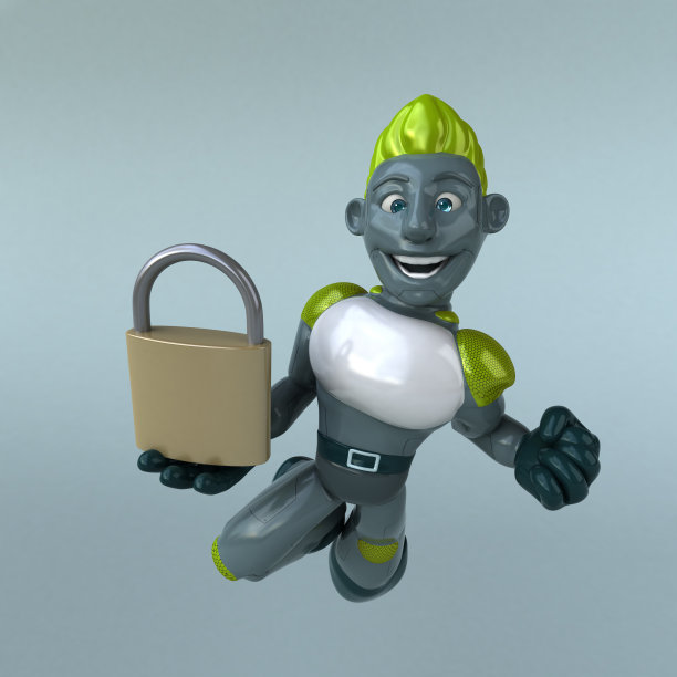 绿色机器人- 3D插图图片下载
