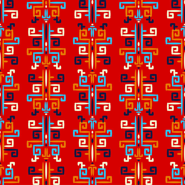 民族波西米亚无缝模式。中国，亚洲的图片。图片下载