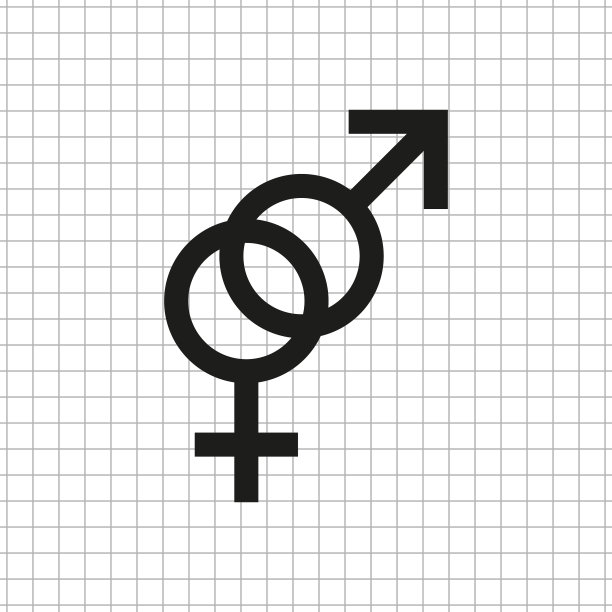 男人和女人黑色矢量图标图片下载