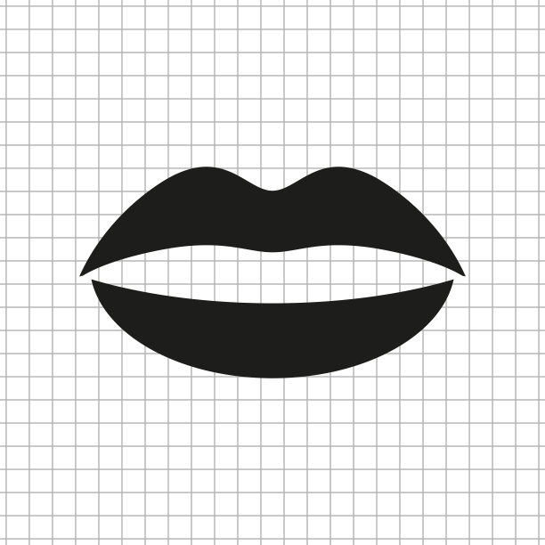 嘴唇-黑色矢量图标图片下载
