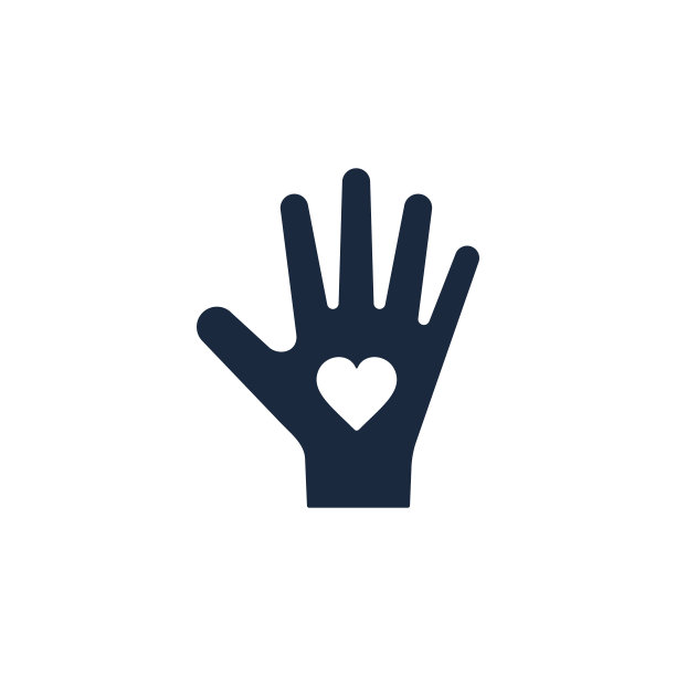 手与心图标，慈善捐赠概念，矢量图片下载