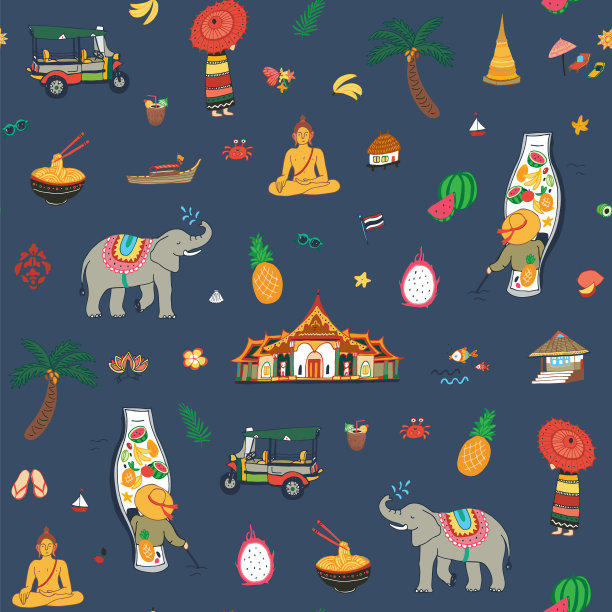 泰国插图模式图片下载
