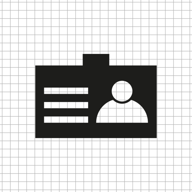 识别卡-黑色矢量图标图片下载