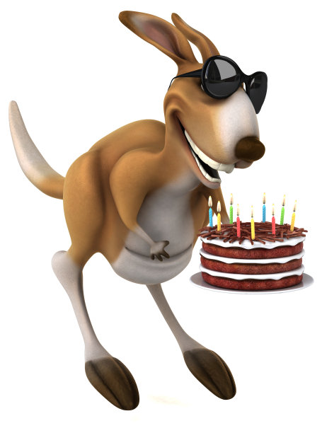 有趣的袋鼠- 3D插图图片下载