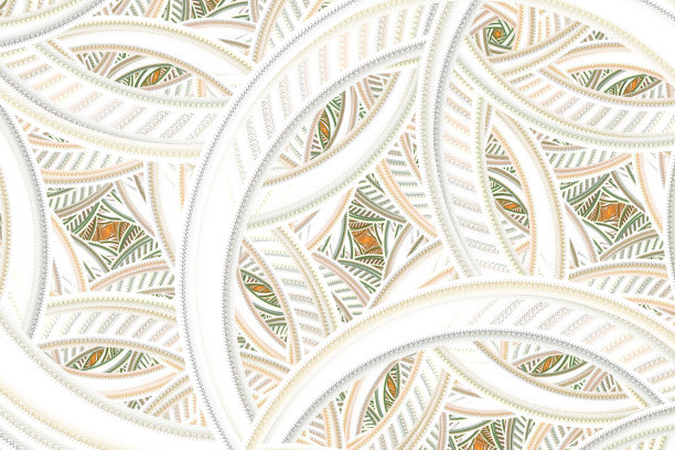 复杂的抽象的分形。具有圆形和曲线的彩色花卉图案图片下载