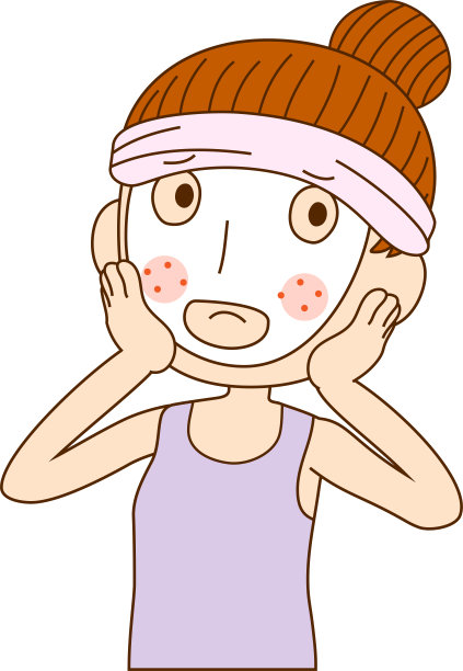 一个粗糙皮肤的女人的插图图片下载