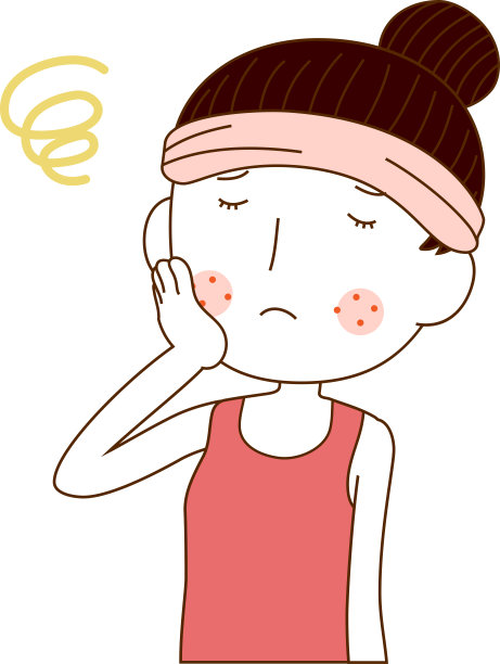 一个可爱的女人与粗糙的皮肤的插图图片下载