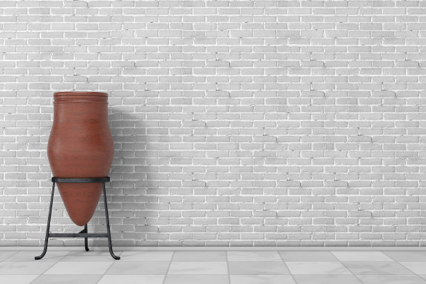 粘土垃圾桶罐。3d渲染图片下载