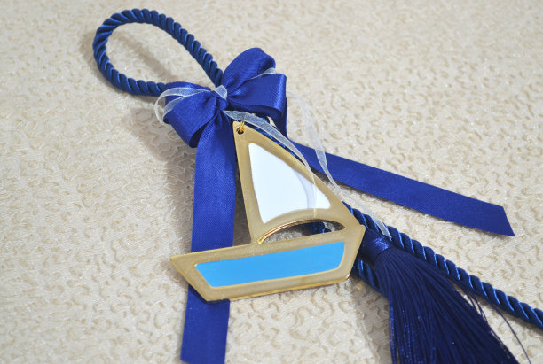 装饰蓝色圣诞幸运符-家居装饰圣诞船图片下载