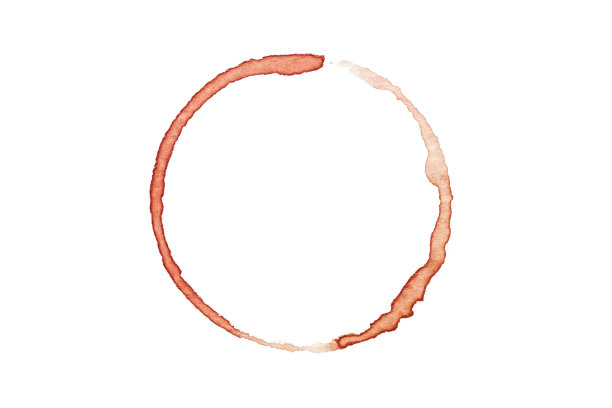 水彩现实的咖啡污渍在白色的背景。图片下载