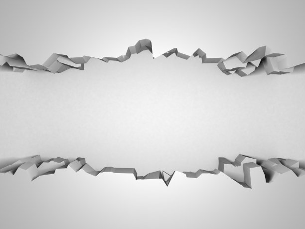 黑暗的破坏在白色的石墙上撕开了一个洞图片下载