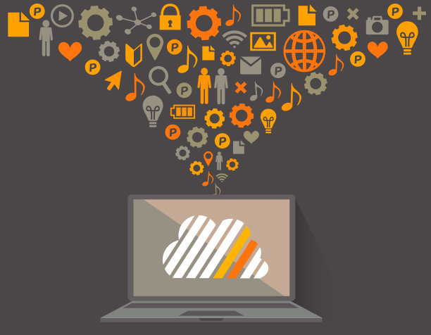 个人电脑平面设计的矢量插图图片下载