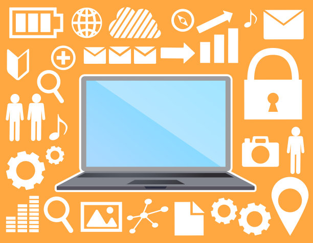 个人电脑平面设计的矢量插图图片下载