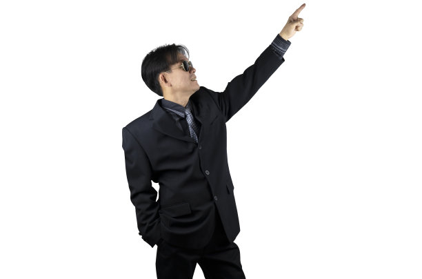 商人站在那里，望着天空图片下载