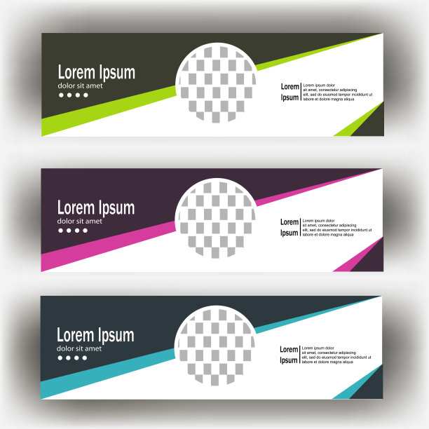 抽象几何设计横幅网页模板。横幅网站设计矢量模板图片下载