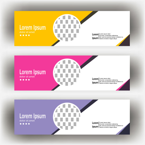 抽象几何设计横幅网页模板。横幅网站设计矢量模板图片下载