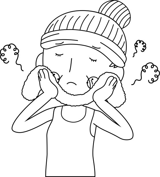 插图的一个老可爱的女人与粗糙的皮肤轮廓图片下载