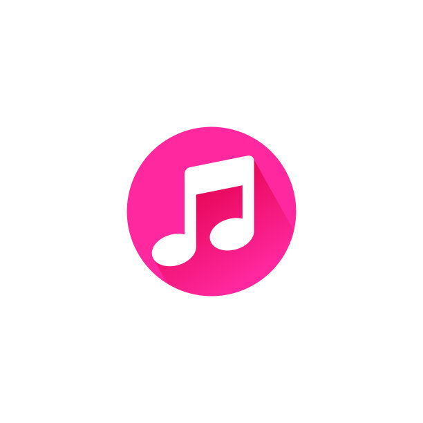 平面音乐笔记图标设计。音乐音符符号设计图片下载