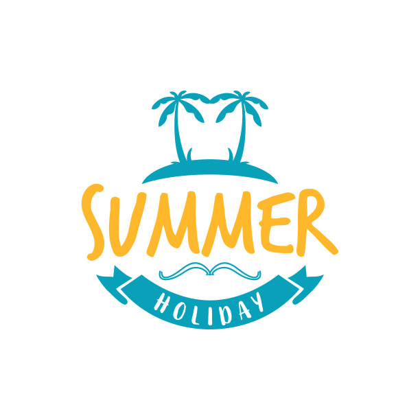 你好夏季排版矢量设计。夏季图标符号插画设计图片下载