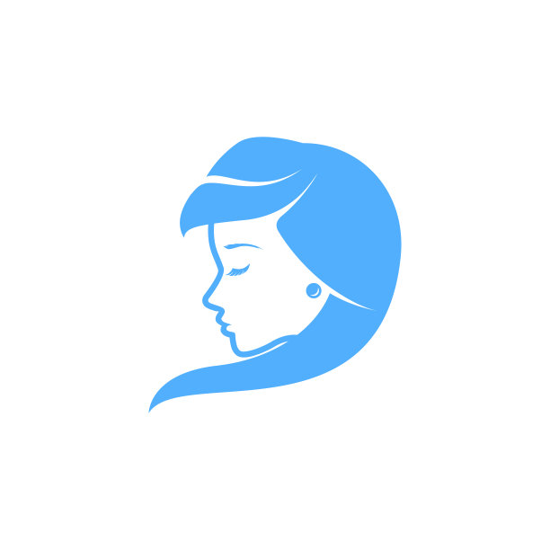 美丽图标符号设计模板。女人头部剪影设计插图图片下载