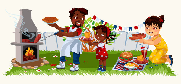 穿着围裙的微笑的父亲把菜放进炊具里图片下载