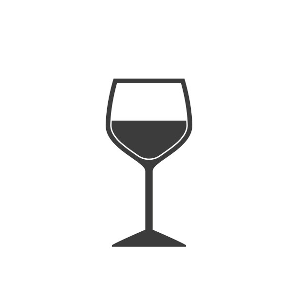 白色背景上的扁平风格葡萄酒杯图标图片下载
