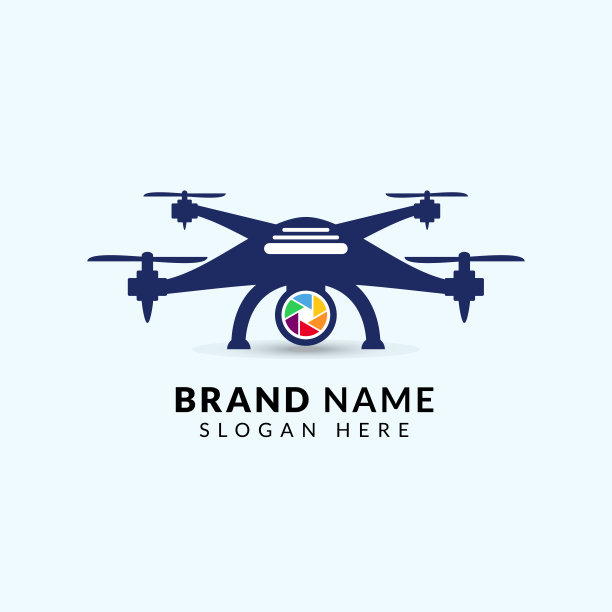 无人机图标符号设计插图。无人机摄像机矢量设计图片下载