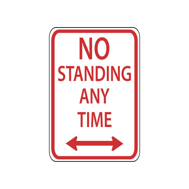 美国交通路标。请勿在此区域内站立、停车。矢量图图片下载