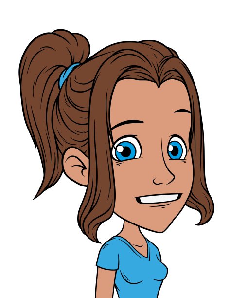 卡通女孩人物肖像矢量头像素材图片