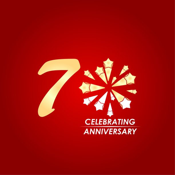 70周年纪念矢量模板设计插图图片下载
