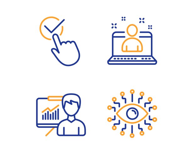 复选框，演示和最佳管理器图标设置。人工智能标志。向量图片下载