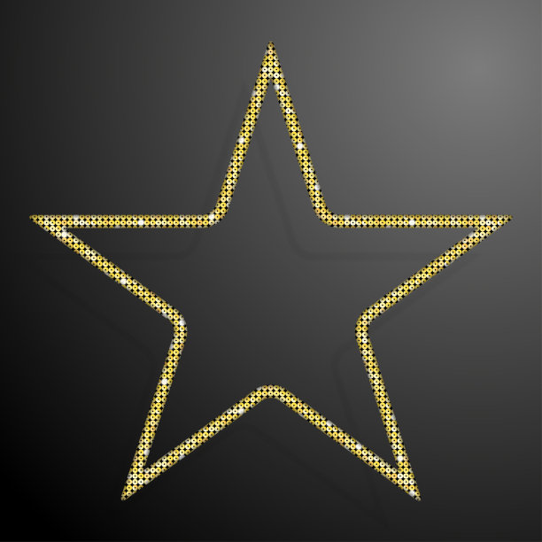 星星框架与黄金亮片，闪光，闪光。明亮的星。图片下载
