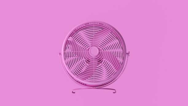 粉色办公桌冷却风扇图片下载