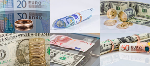 选择6张照片在良好的分辨率上的主题，金钱，货币和购买黄金首饰图片下载