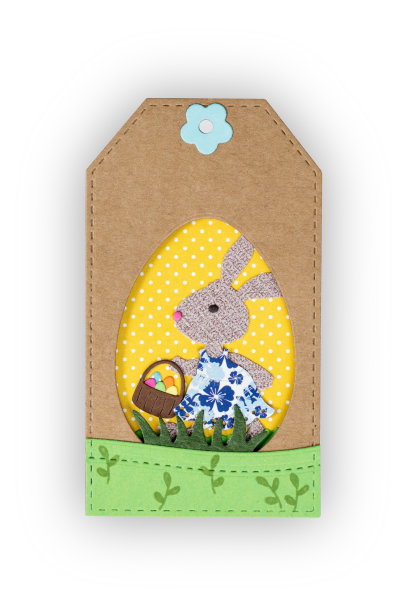 复活节兔子蛋狩猎标签与剪切路径图片下载