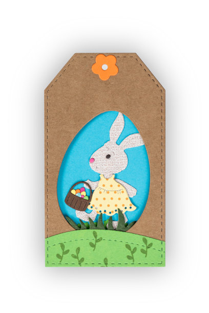 复活节兔子蛋狩猎标签与剪切路径图片下载